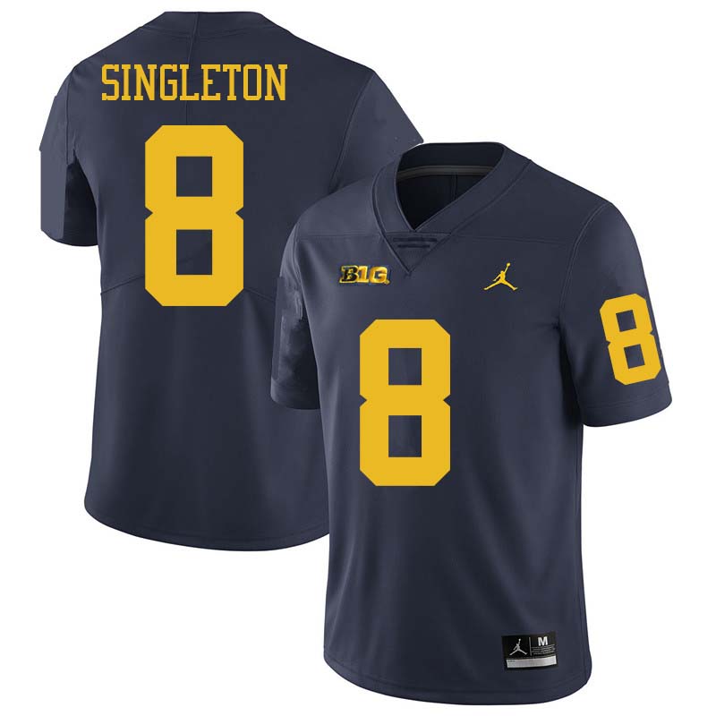 Jordan Brand Men #8 Drew Singleton Michigan Wolverines College Football Jerseys Sale-Navy